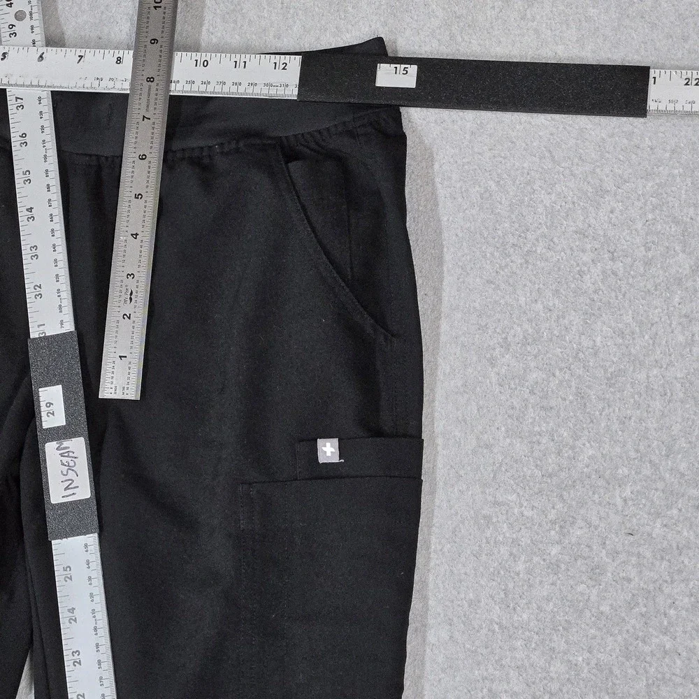FIGS Women Scrub Pants S Black Pants Jogger Yola Yoga Zipper PO#3748 READ